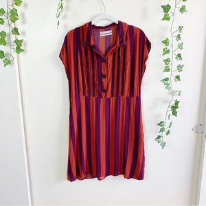 Urban Outfitters Purple & Red Striped Dress | Medium